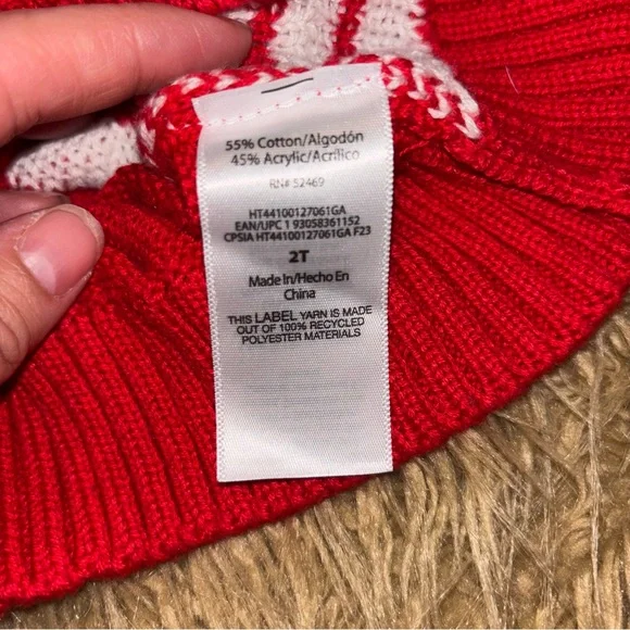 Holiday Time Red and White Santa Sweater for Kids - Picture 5 of 5